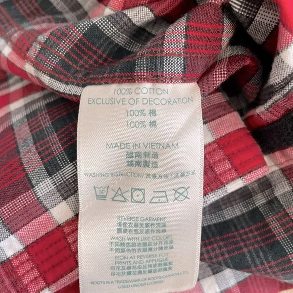 Roots Canada Plaid Button-Up Boys Shirt - Size 5/6Y - Picture 13 of 13